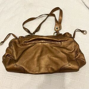 Perlina Metallic Brown Shoulder Bag